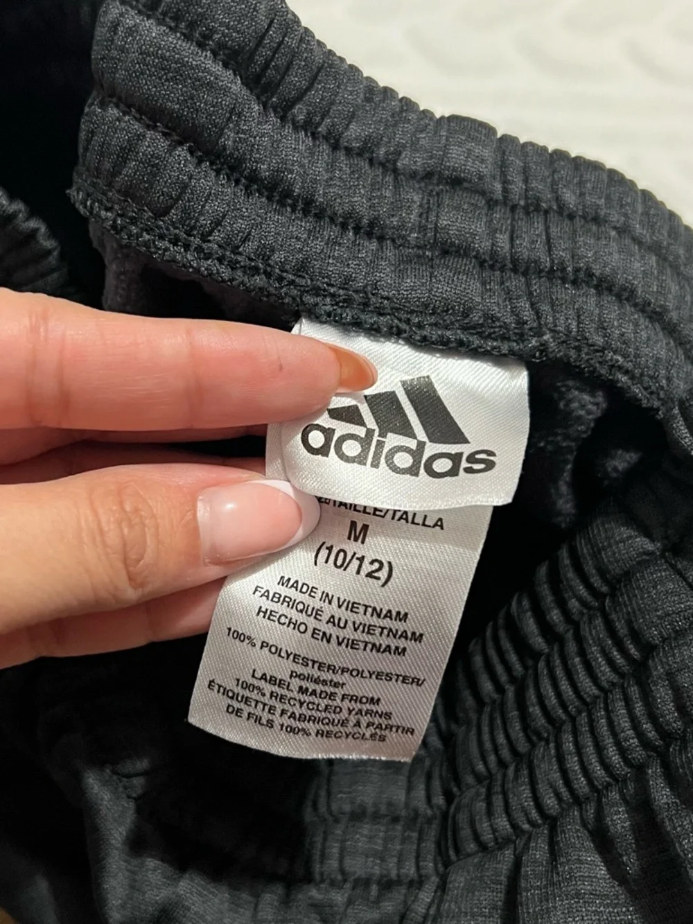 💗‎ Adidas - Kids Charcoal Gray Track Pants with Purple Accent